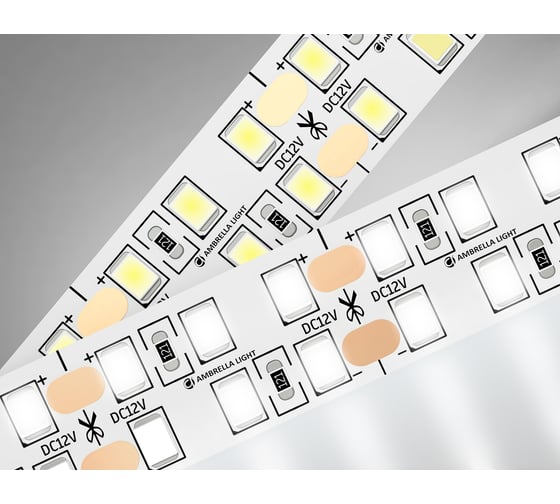 Светодиодная лента двухрядная Ambrella light 2835 240Led /24W m/ 12V IP20 4500K 5m GS1702