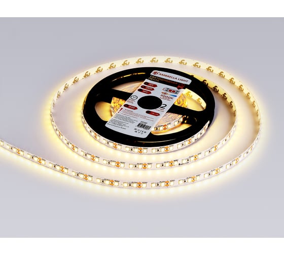 Светодиодная лента Ambrella light 2835 120Led /9.6W m/ 12V IP20 3000K 5m GS1101