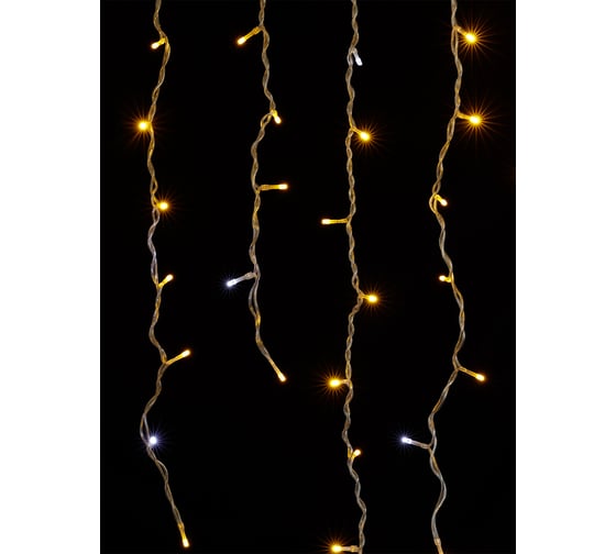 Гирлянда светодиодная TDM ELECTRIC "Бахрома" 2x1 м, 152LED, 3000К, мерц-е, посл. подкл, IP44, 250 В, SQ0361-0099