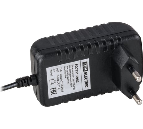 Блок питания для светодиодных лент и модулей 12v 12Вт TDM ELECTRIC 12В, IP20, адаптер, пластик SQ0331-0052
