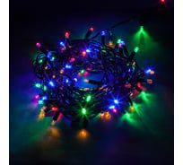 Линейная гирлянда FERON CL33 100 LED, СТАТИЧНОЕ СВЕЧЕНИЕ, мульти, 10 м +1.5м, черный шнур 32425