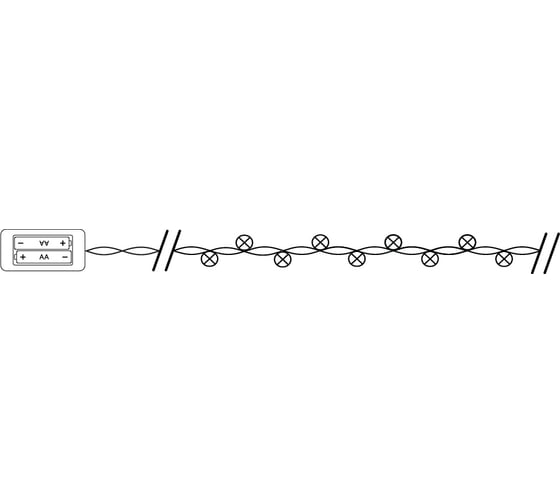 Гирлянда FERON 20 LED, мульти, батарейки 2АА, IP 20, шнур 0,5м, CL570 32363