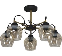 Светильник потолочный ЭЛЕТЕХ Мирра 151 черн.зол. (Плафон 8268) НСБ 01-5x60-165 Е27 [ИМ] 1005405273