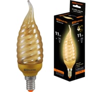 Энергосберегающая лампа TDM ELECTRIC КЛЛ-СGTW-11 Вт-2700 К–Е14 золотая, витая свеча на ветру mini SQ0323-0144