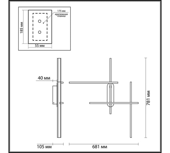 Настенный светильник ODEON LIGHT LED 36W RUDY 3890/36WL 3890/36WLP
