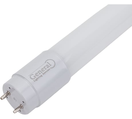 Лампа светодиодная General Lighting Systems GLT8F-600-10-6500-M, 10Вт, 860Лм, 230В, цоколь G13, колба Т8 (трубка), 600х28мм, 6500К - холодный белый свет 654300