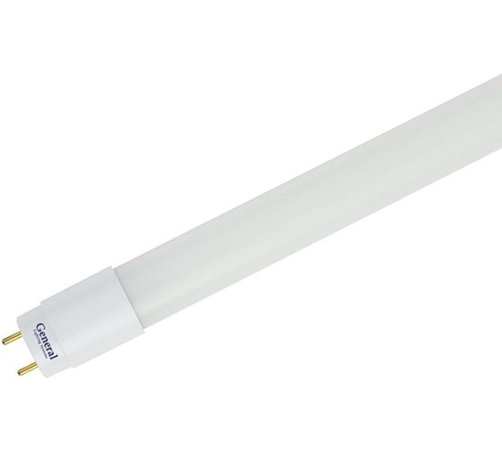 Лампа светодиодная General Lighting Systems GLT8F-600-10-6500-M, 10Вт, 860Лм, 230В, цоколь G13, колба Т8 (трубка), 600х28мм, 6500К - холодный белый свет 654300