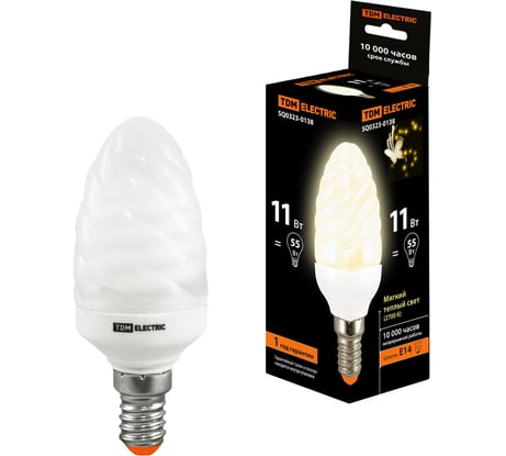 Энергосберегающая лампа TDM ELECTRIC КЛЛ-СT-11 Вт-2700 К–Е14 SQ0323-0138