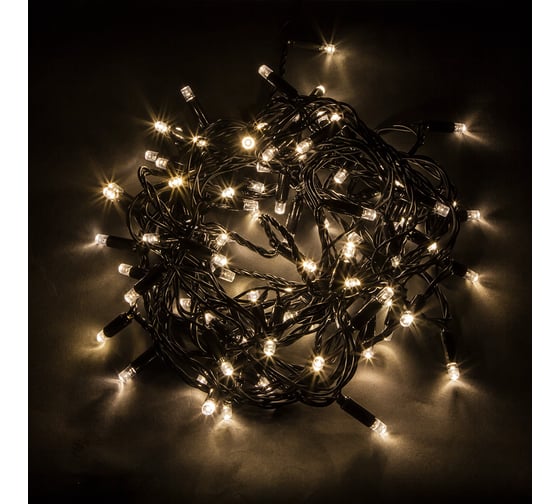 Линейная гирлянда FERON CL33 СТАТИЧНОЕ СВЕЧЕНИЕ, 100 LED, 2700K, 10м +1.5м черный шнур 32426