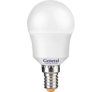 Лампа светодиодная General Lighting Systems GLDEN-G45F-7-230-E14-4500, 7Вт, 550Лм, 230В, цоколь E14, колба G45 (шарик), 4500К - нейтральный белый свет 640700