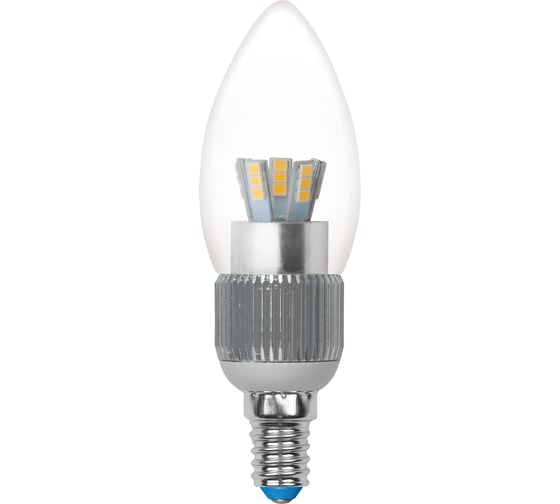 Светодиодная диммируемая лампа Uniel LED-C37P-5W/NW/E14/CL/DIM ALC03SL пятилепестковая. 8746