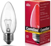 Электрическая лампа накаливания Camelion с прозрачной колбой 60/B/CL/E27 свеча 13480