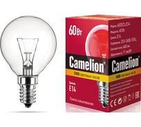 Электрическая лампа накаливания Camelion с прозрачной колбой 60/D/CL/E14 сфера 13483