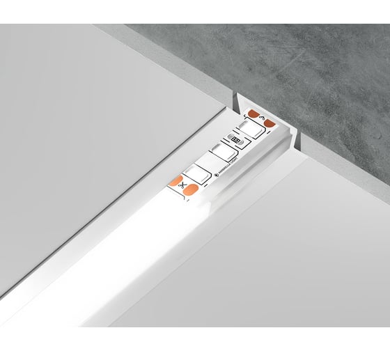Встраиваемый алюминиевый профиль для светодиодной ленты Ambrella Light ILLUMINATION GP1001WH