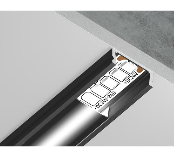 Накладной алюминиевый профиль для светодиодной ленты Ambrella Light ILLUMINATION GP1700BK/BK