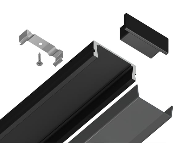 Накладной алюминиевый профиль для светодиодной ленты Ambrella Light ILLUMINATION GP1700BK/BK