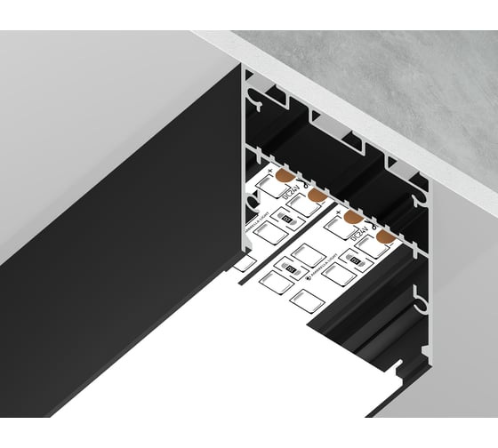 Накладной/подвесной профиль для светодиодной ленты Ambrella Light ILLUMINATION GP3050BK