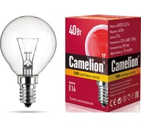 Электрическая лампа накаливания Camelion с прозрачной колбой 40/D/CL/E14 сфера 13481