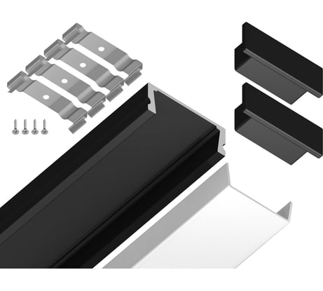 Накладной алюминиевый профиль для светодиодной ленты Ambrella Light ILLUMINATION GP1700BK