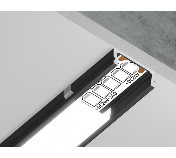Накладной алюминиевый профиль для светодиодной ленты Ambrella Light ILLUMINATION GP1700BK