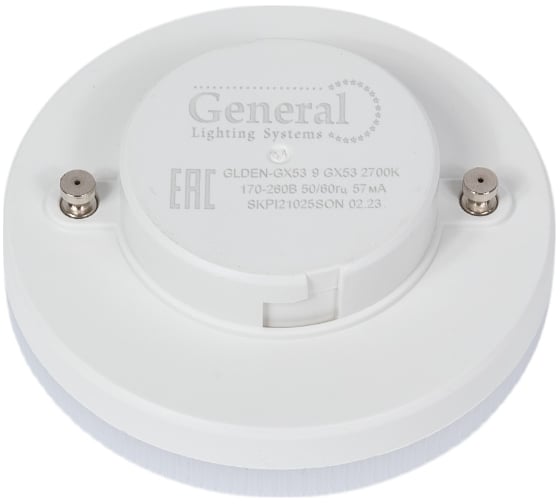 Светодиодная лампа General Lighting Systems GX53-9W-GX53-2700K рассеиватель призма 660362
