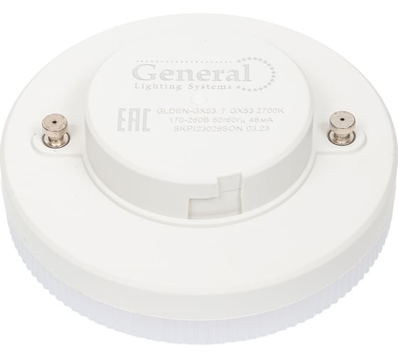 Светодиодная лампа General Lighting Systems GX53-7W-GX53-2700K рассеиватель призма 660338