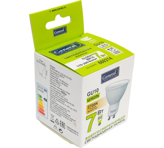 Светодиодная лампа General Lighting Systems MR16-7W-GU10-3000K 660314