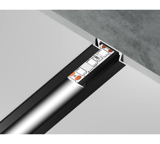 Встраиваемый профиль для светодиодной ленты Ambrella Light ILLUMINATION GP1001BK/BK