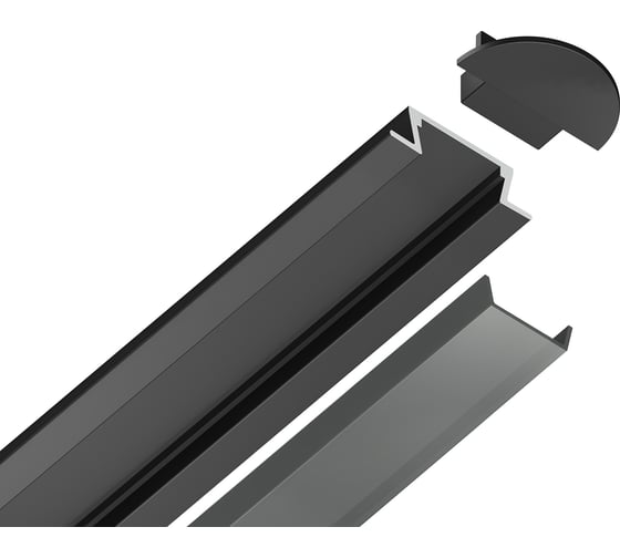Встраиваемый профиль для светодиодной ленты Ambrella Light ILLUMINATION GP1001BK/BK