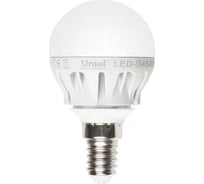 Светодиодная лампа Uniel LED-G45-6W/NW/E14/FR ALP01WH Форма шар, матовая колба, 7903