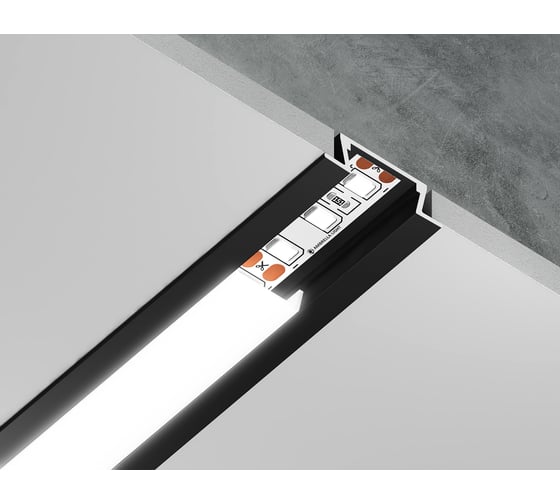 Встраиваемый профиль для светодиодной ленты Ambrella Light ILLUMINATION GP1001BK