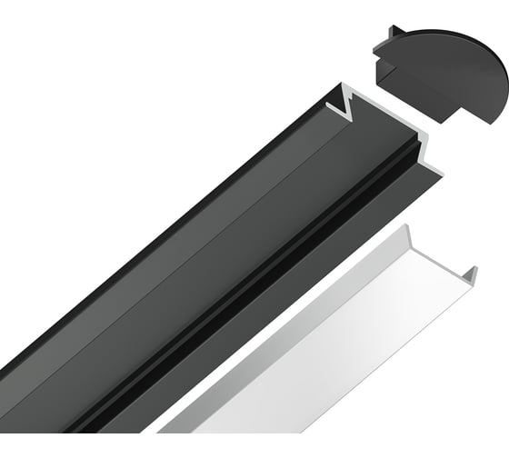 Встраиваемый профиль для светодиодной ленты Ambrella Light ILLUMINATION GP1001BK