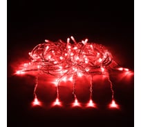 Электрогирлянда VEGAS Занавес 156 красных LED ламп, 12 нитей, контроллер, 8 режимов 55080