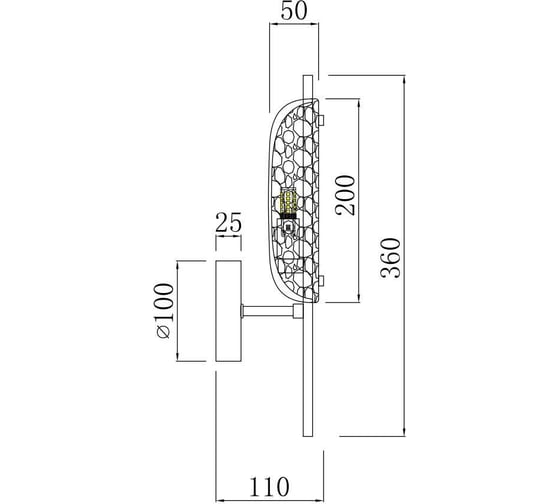 Настенный светильник (бра) Freya baret 1хg9x30w металл латунь FR5420WL-01BS