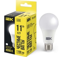 Лампа LED A60 груша IEK 11Вт 230В 4000К E27 LLE-A60-11-230-40-E27