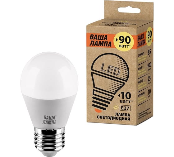 Лампа Ваша Лампа Globe LED 25Y45GL10E27-P