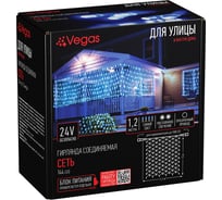 Электрогирлянда-конструктор Vegas Сеть 144 синих LED ламп прозрачный провод 1.2x1.5 м 55032