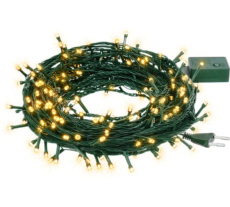 Электрогирлянда Vegas нить 50 теплых ламп контроллер 8 режимов зеленый провод 55059