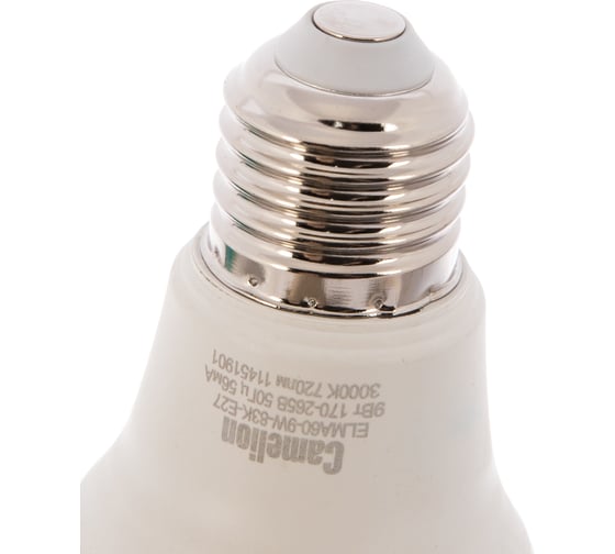 Электрическая светодиодная лампа Camelion ELMA60-9W-83K-E27 13737