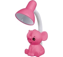 Настольный светильник Camelion KD-397 Слоник C14 розовый 14013