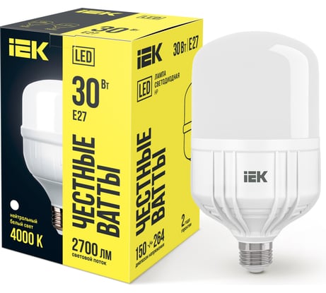 Лампа IEK LED HP 30 Вт 230 В 4000К E27 LLE-HP-30-230-40-E27