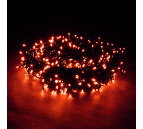 Электрогирлянда Vegas нить 100 красных ламп контроллер 8 режимов зеленый провод 55065