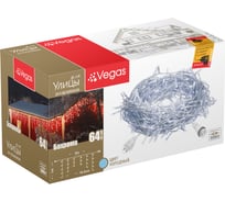 Электрогирлянда-конструктор VEGAS Бахрома 64 холодных LED ламп 12 нитей прозрачный провод 55013