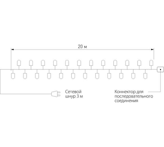 Новогодняя гирлянда Eurosvet 400-101 нить белый с эффектом мерцания a044071