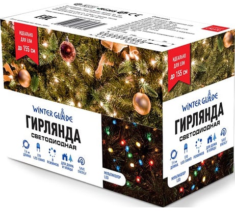 Электрическая гирлянда Winter Glade Мультиколор 370 ламп CM370