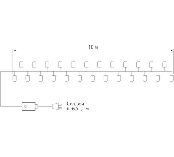Новогодняя гирлянда Eurosvet 400-002 нить голубой a044099