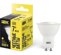 Лампа IEK LED PAR16 софит 7 Вт 230 В 3000К GU10 LLE-PAR16-7-230-30-GU10