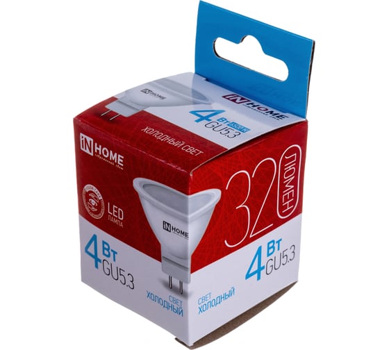 Светодиодная лампа IN HOME LED-JCDR-VC 4Вт 230В GU5.3 6500К 310Лм 4690612030715