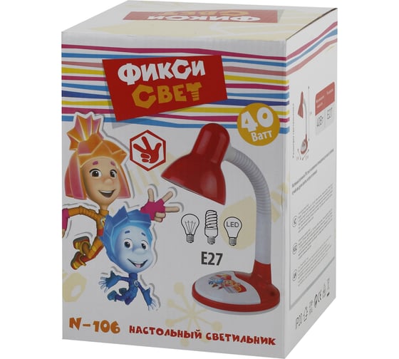 Настольный светильник ЭРА N-106-E27-40W-R красный Б0019779