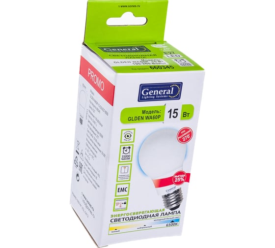 Светодиодная лампа General Lighting Systems ECO WA60P-15W-E27-660345